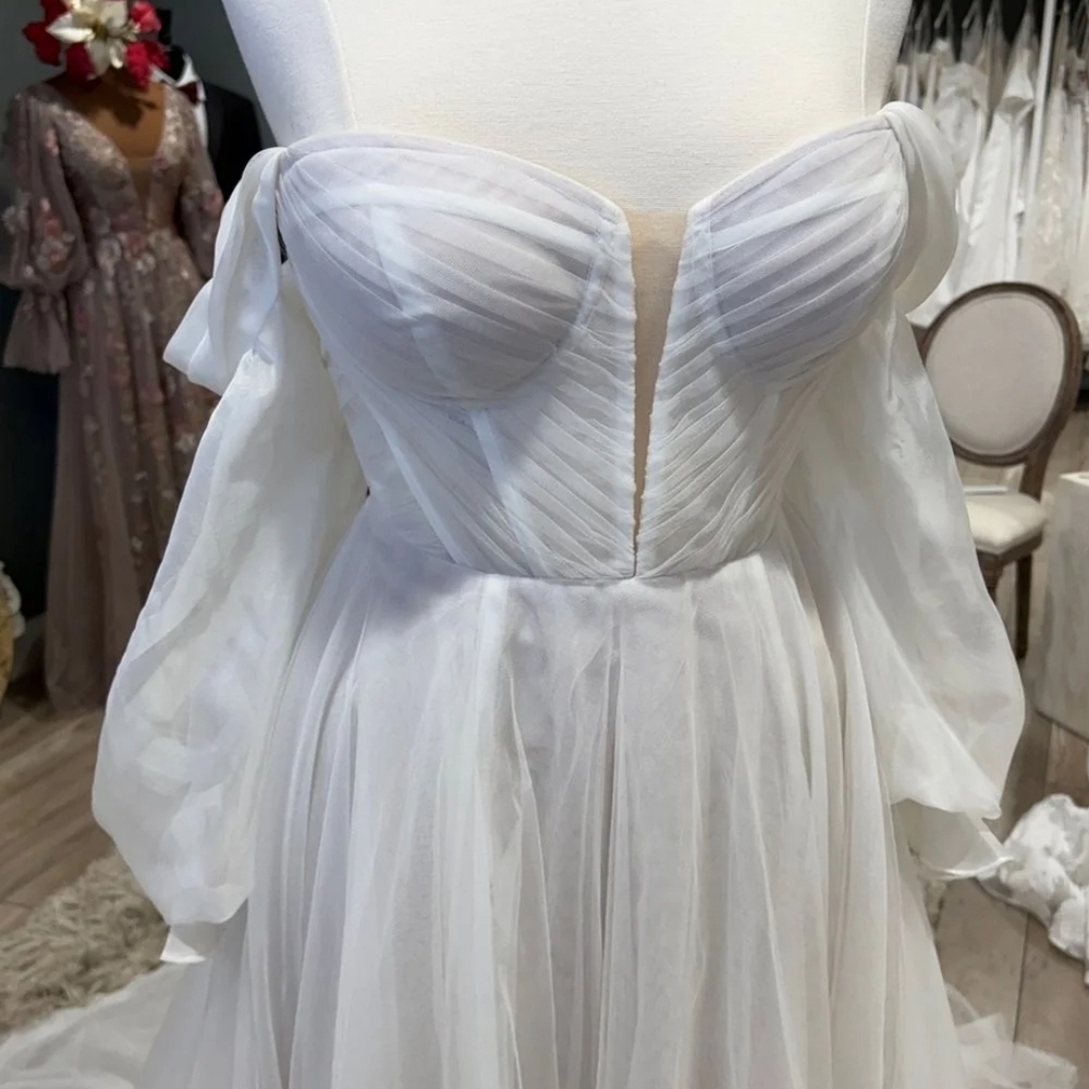 Martina Liana 1497  Sheer Corset A-Line Wedding Dress Size 12 NWOT - Picture 5 of 8